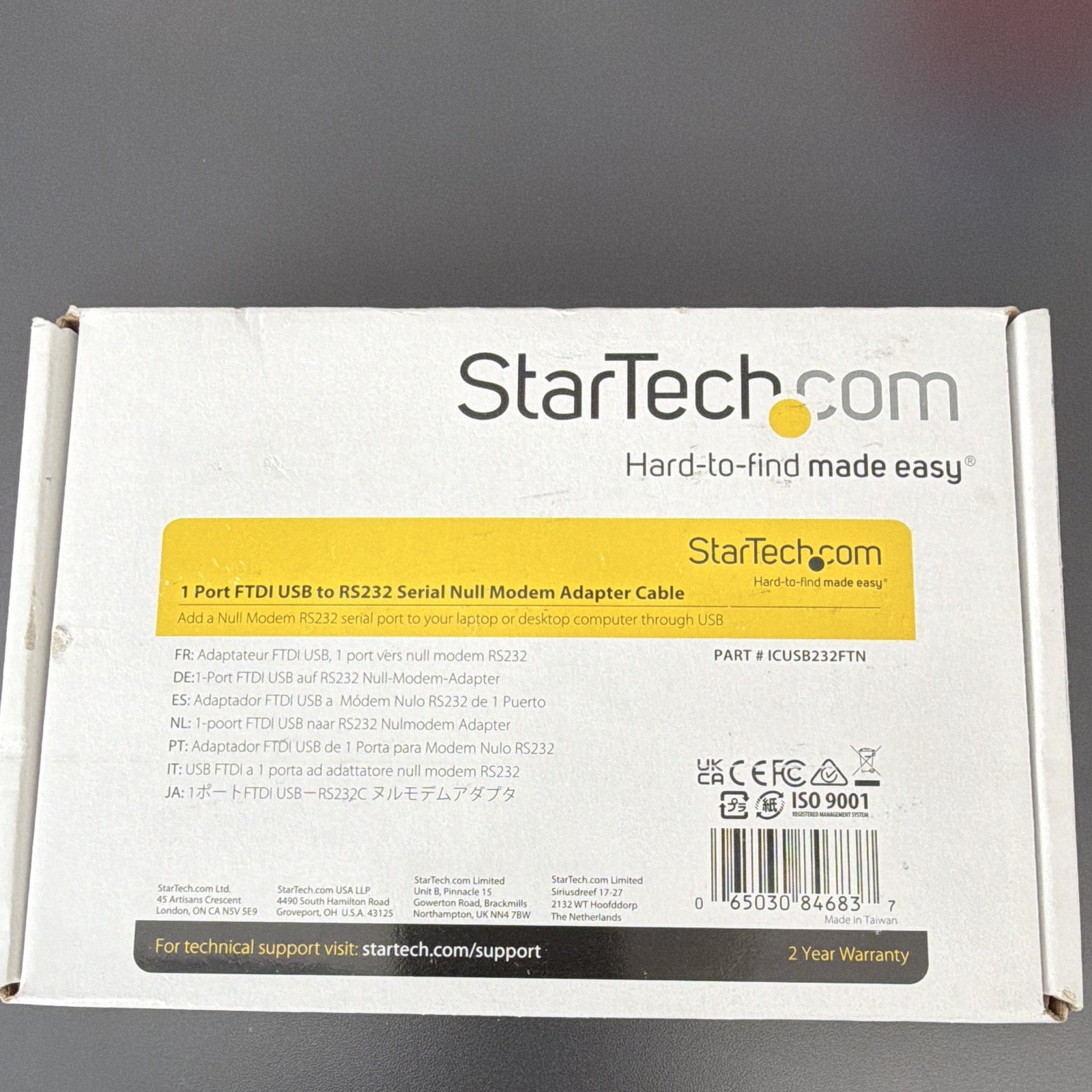 StarTech.com FTDI USB to RS-232 Null Modem Serial Adapter Cable ICUSB232FTN