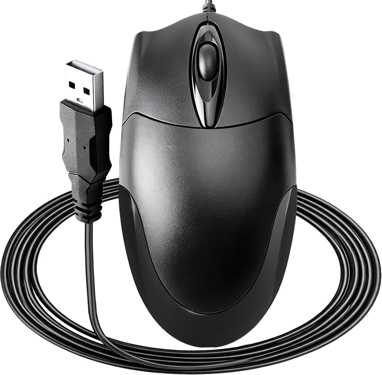 Wired USB Mouse, 1200 DPI Ergonomic 3-Button, 5FT Cable