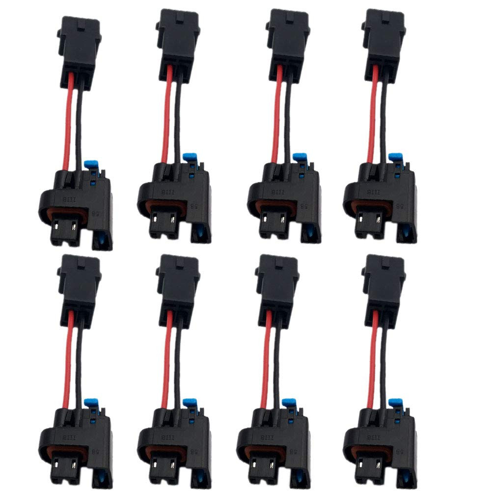 8PCS for Compatible with LQ4 LQ9 4.8 5.3 6.0 Injectors into LS1 LT1 EV1 Wiring