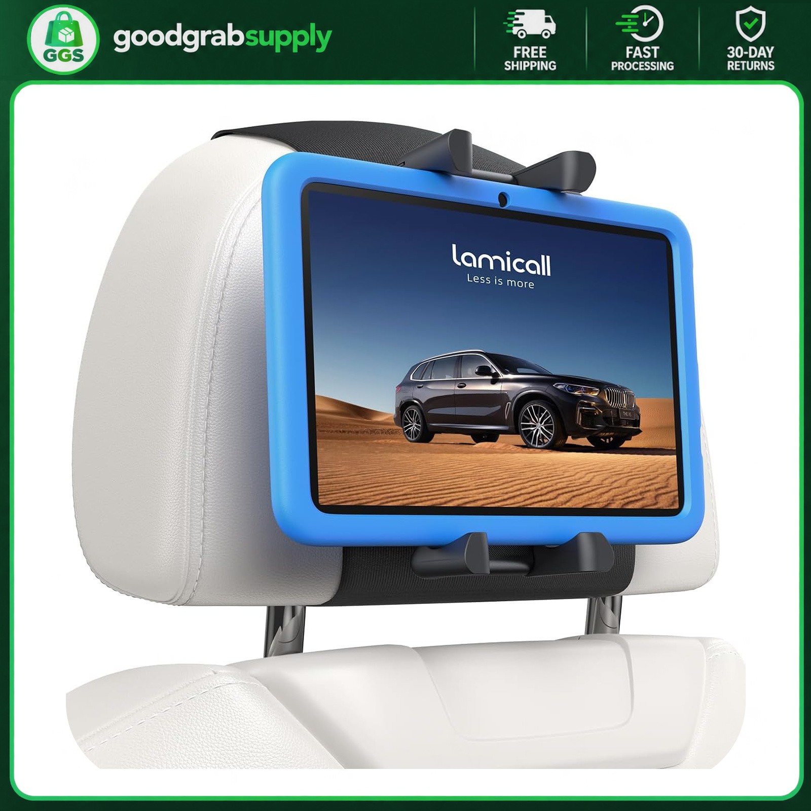 Car Headrest Tablet Holder 6-13 Inch Adjustable 360° Rotation
