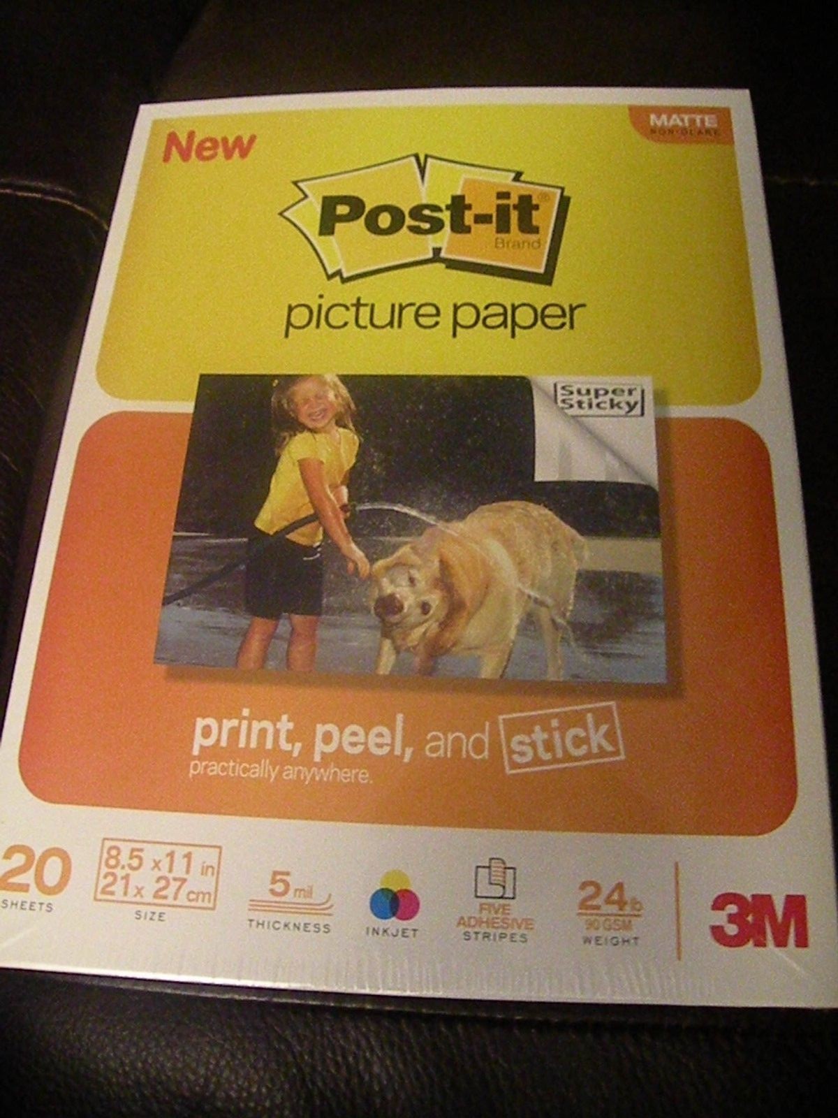 Post-it 8-1/2 x 11 Picture Paper, Matte Finish, 20 Sheets/Pack, New, unopened