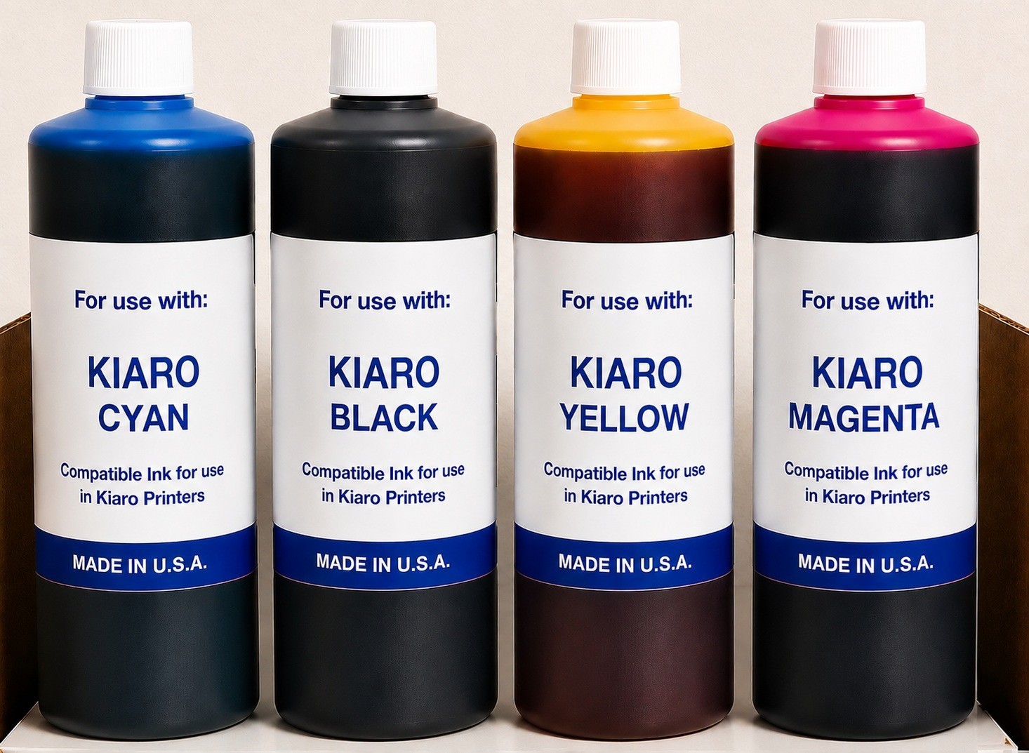 COMPATIBLE INK REFILL Kiaro QuickLabel  QL-120 QL-120e CYMK + SYRINGES
