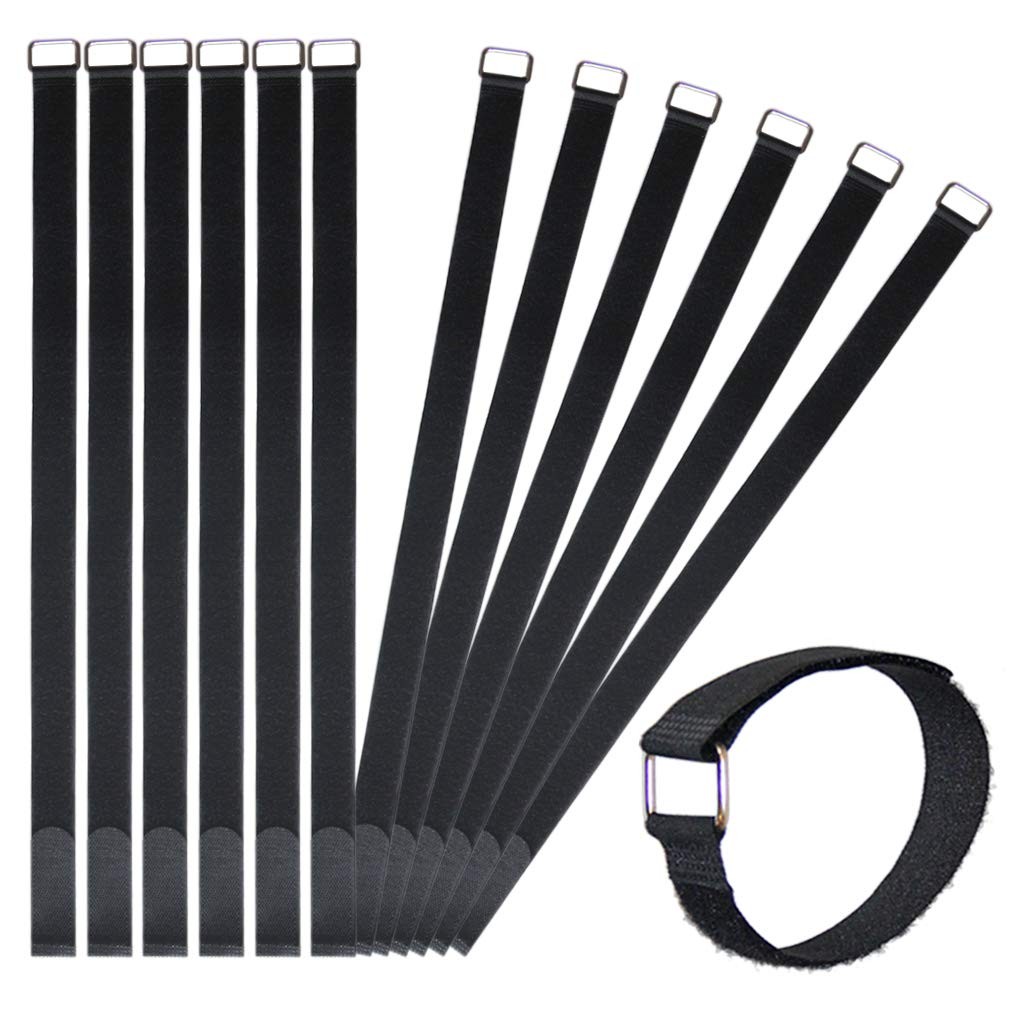 24 inch Hook and Loop Cable Strap Reusable Fastening Strap 12 PACK