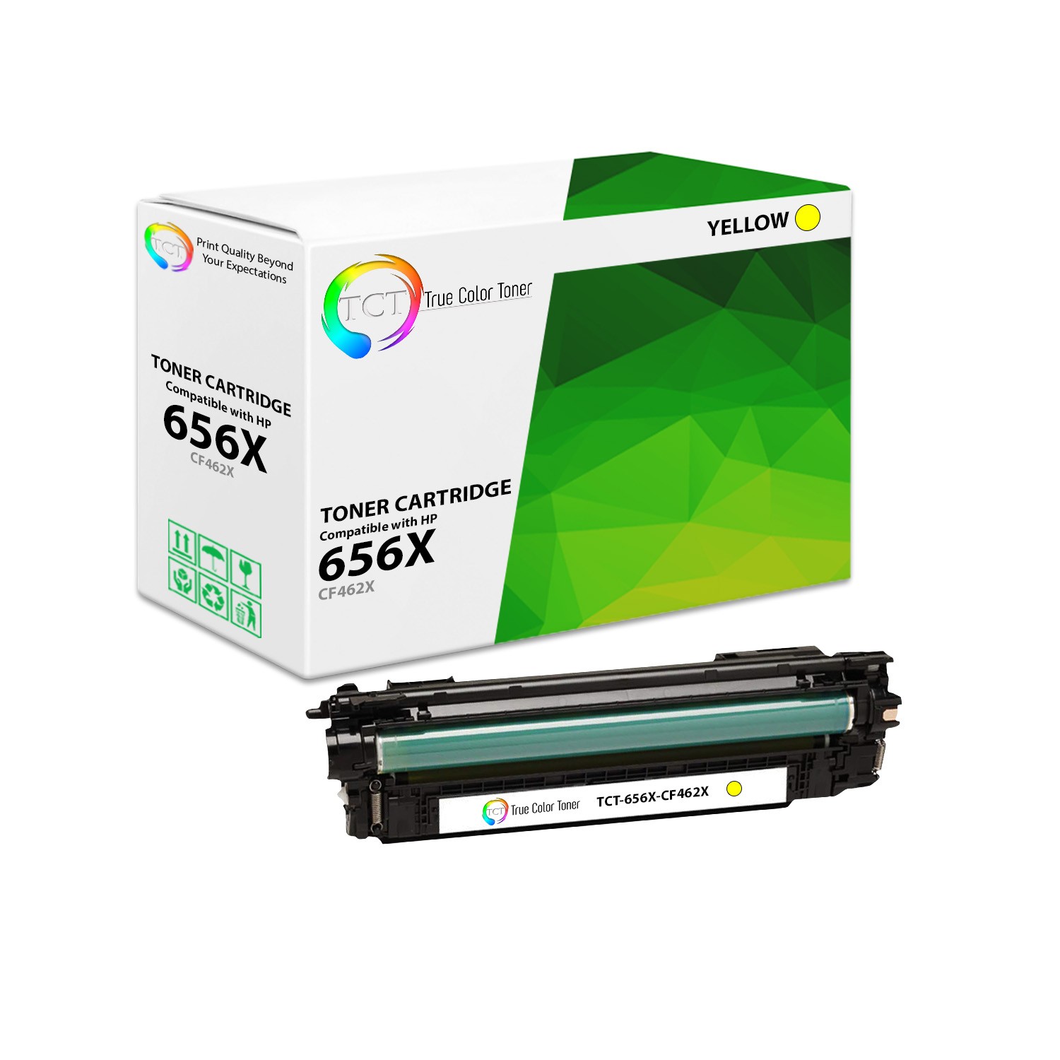 TCT Premium 656X For HP CF462X Yellow Hi-Yield LaseJet M652 M653 Toner