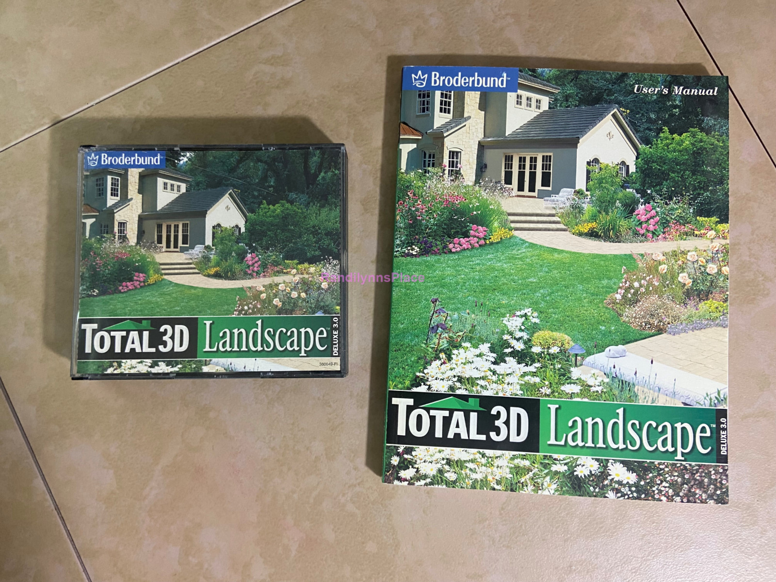 Broderbund Total 3D Landscape Deluxe 3.0 WITH 180 PAGE USER MANUAL 5CD WIN 95/98