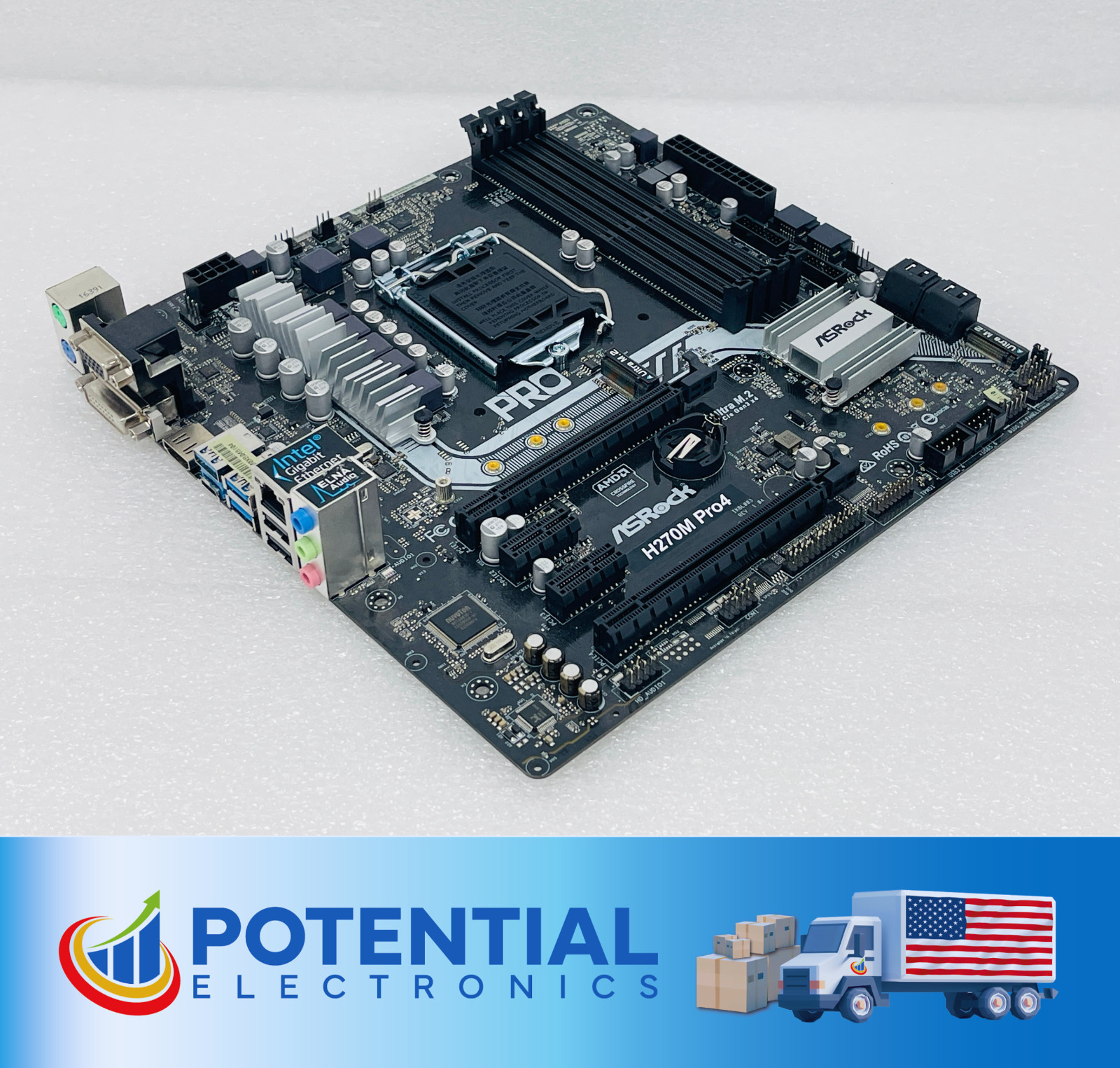 USED - ASRock H270M Pro4 LGA 1151 Intel H270 HDMI Micro ATX Intel Motherboard