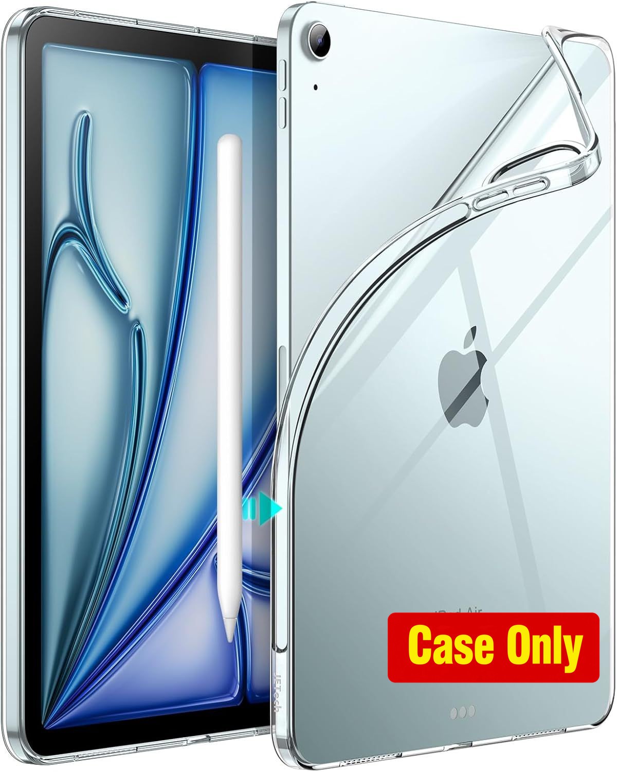 Clear Case for iPad Air 11" 2024, Soft TPU, Shockproof, Lightweight