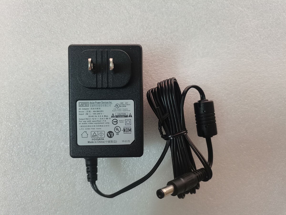 Genuine APD WA-36A12FU AC Adapter 12V 3A Power Supply 36W Asian Power Devices