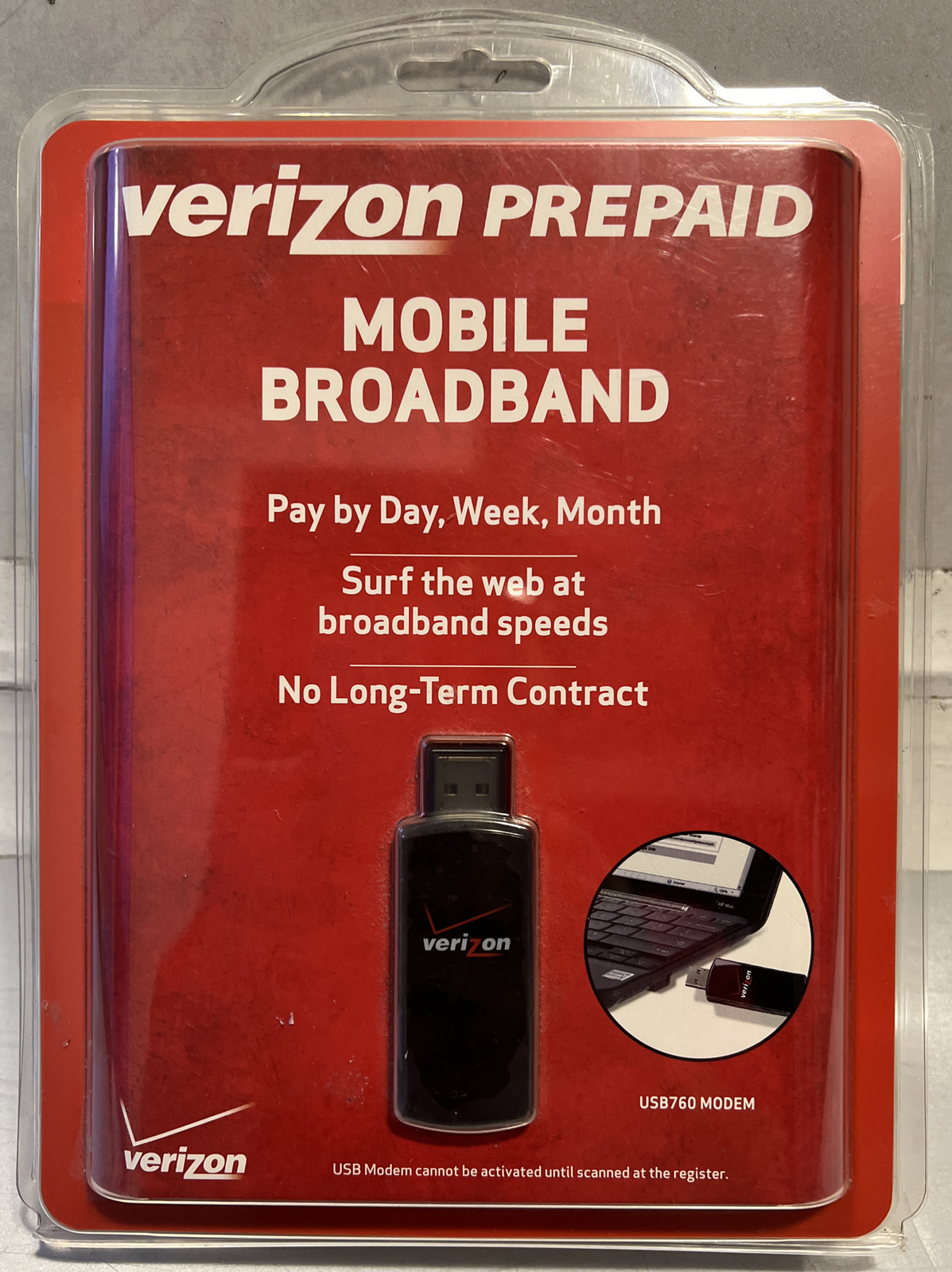 Verizon Novatel WiFi USB760 Modem Aircard Broadband Access w Guidebook 
