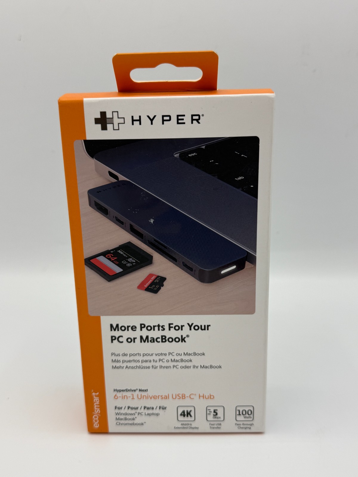 HyperDrive Next 6-in-1 USB-C Hub Adapter Space Gray NEW Sealed Multiport Dock