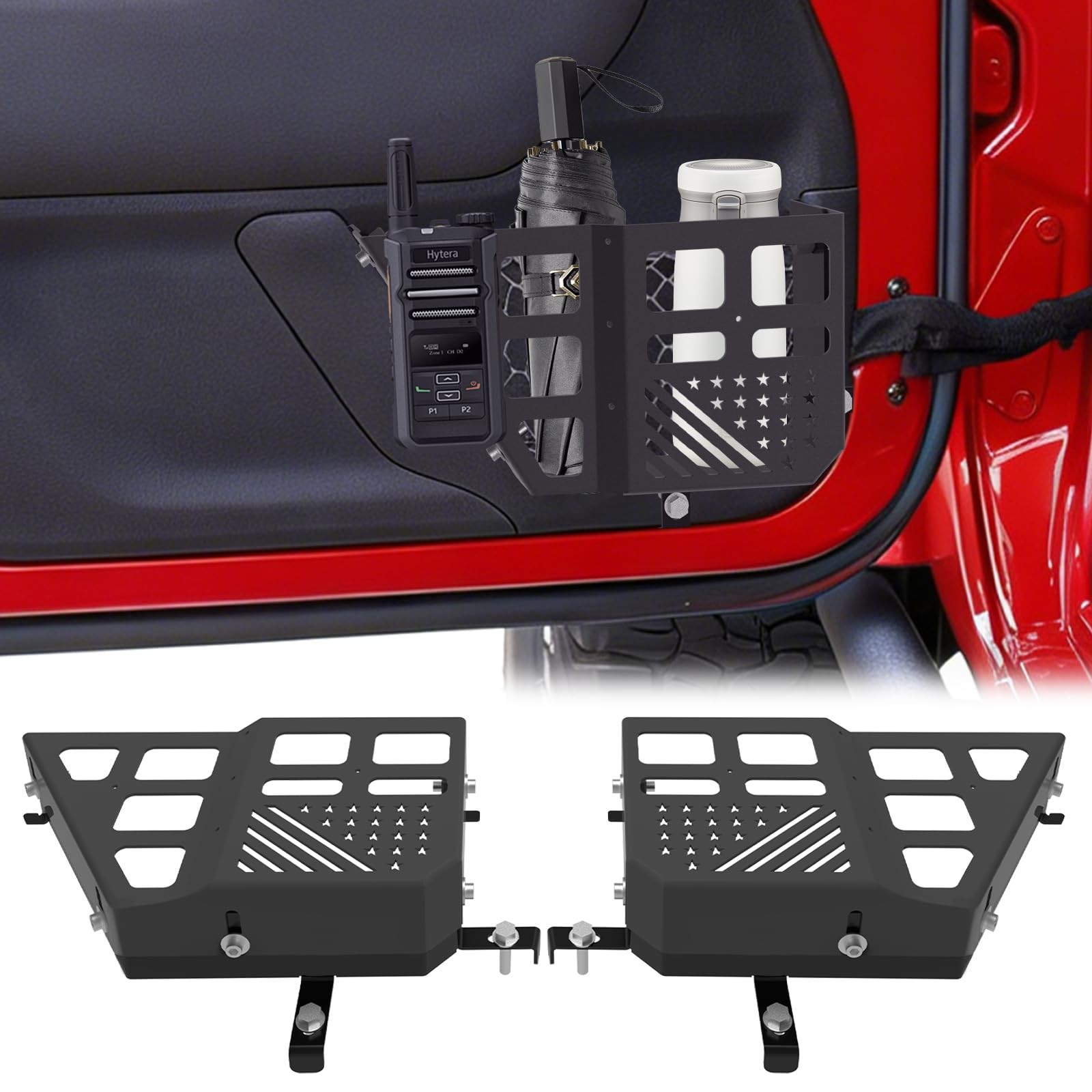 Upgraded Metal Front Door Storage Pockets,Door Organizer Molle Panels for 200...