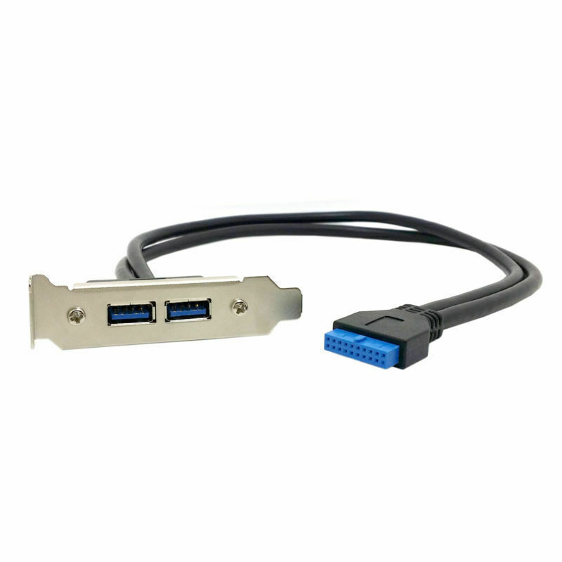 Low Profile 80mm Height USB 3.0 Female Back panel to Motherboard 20pin cable