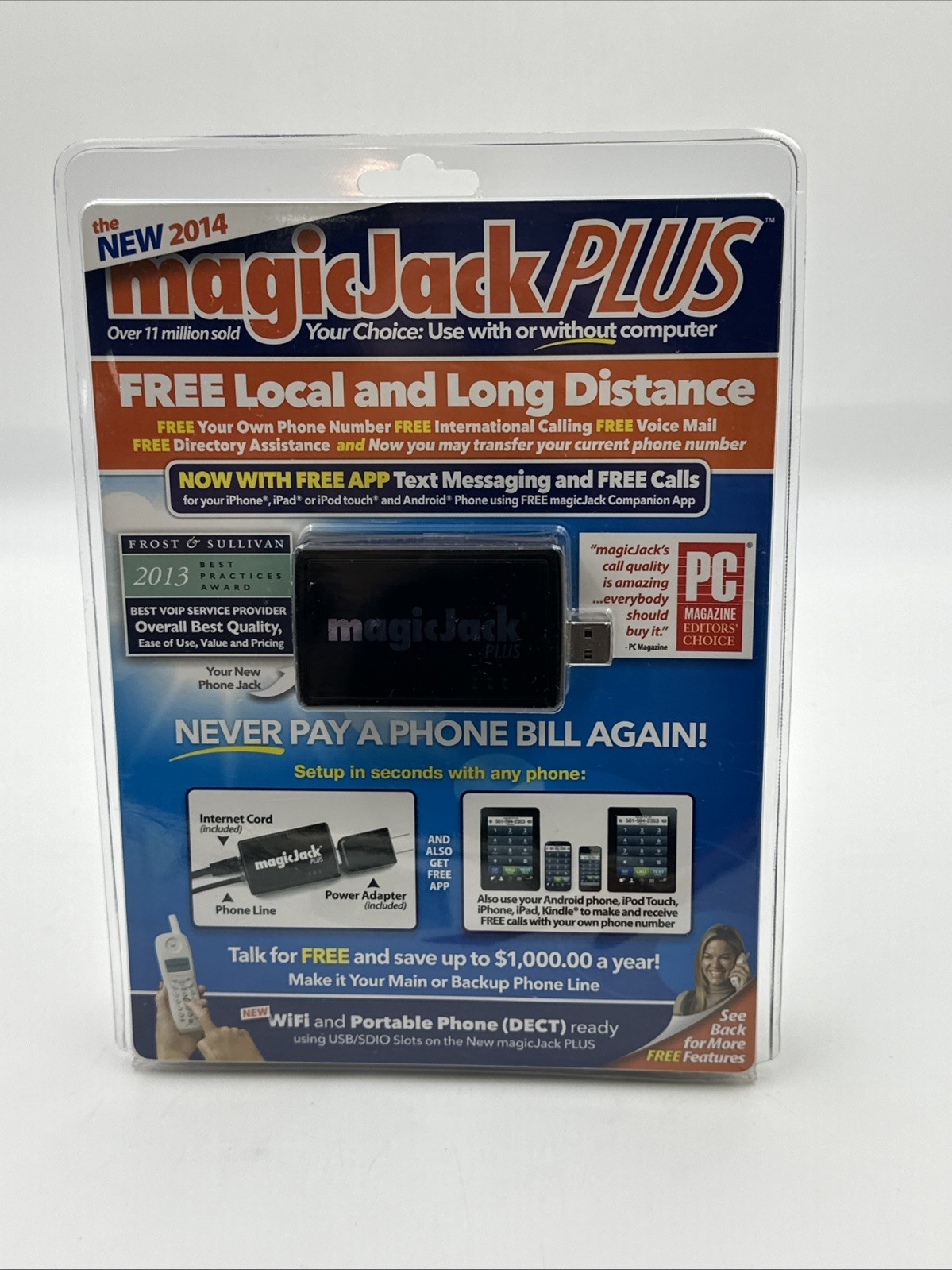 Magic Jack PLUS Free Local Long Distance Calling Telephone 430-0562 New