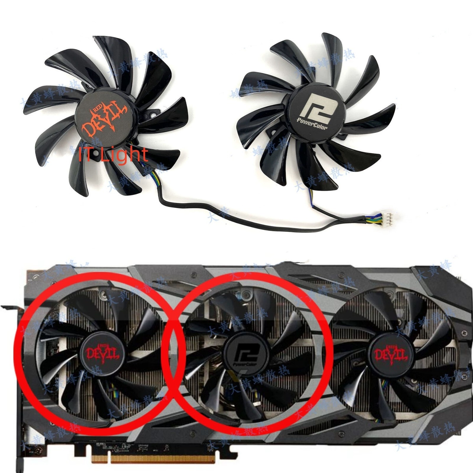 For POWERCOLOR RX5700 RX5700XT Red Devil Cooling Fan GPU Video Cards Fans