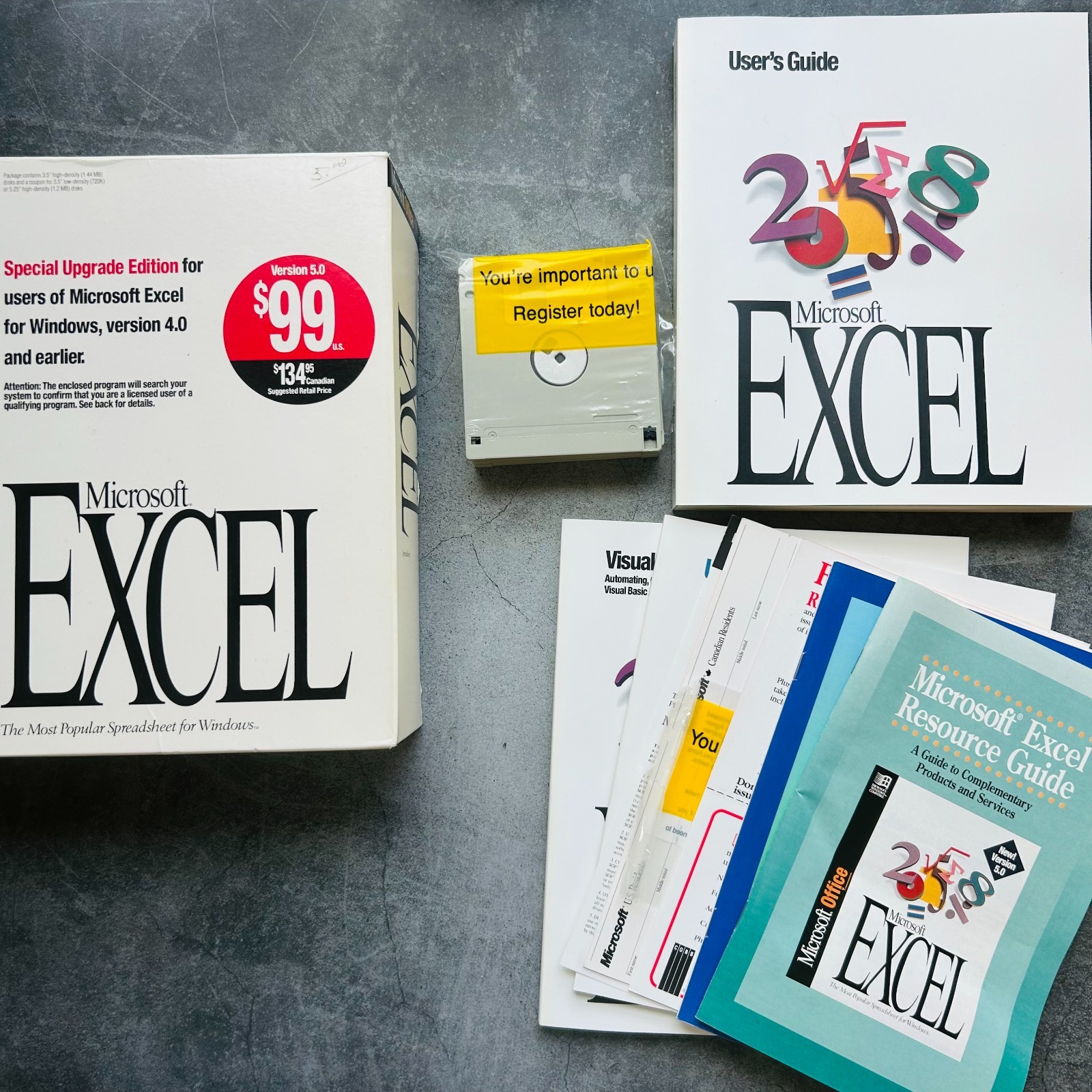 Microsoft Excel 5.0 Trade Up Edition for Windows 3.5" Floppy Disk Big Box