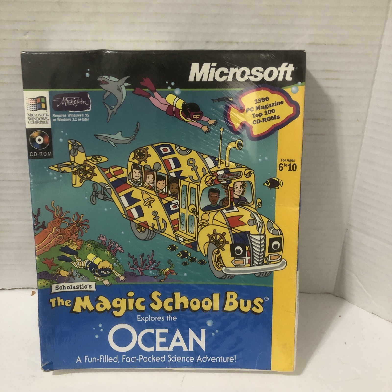 Vintage Mac OS Magic School Bus Ocean CD-Rom Microsoft Rare New Old Stock