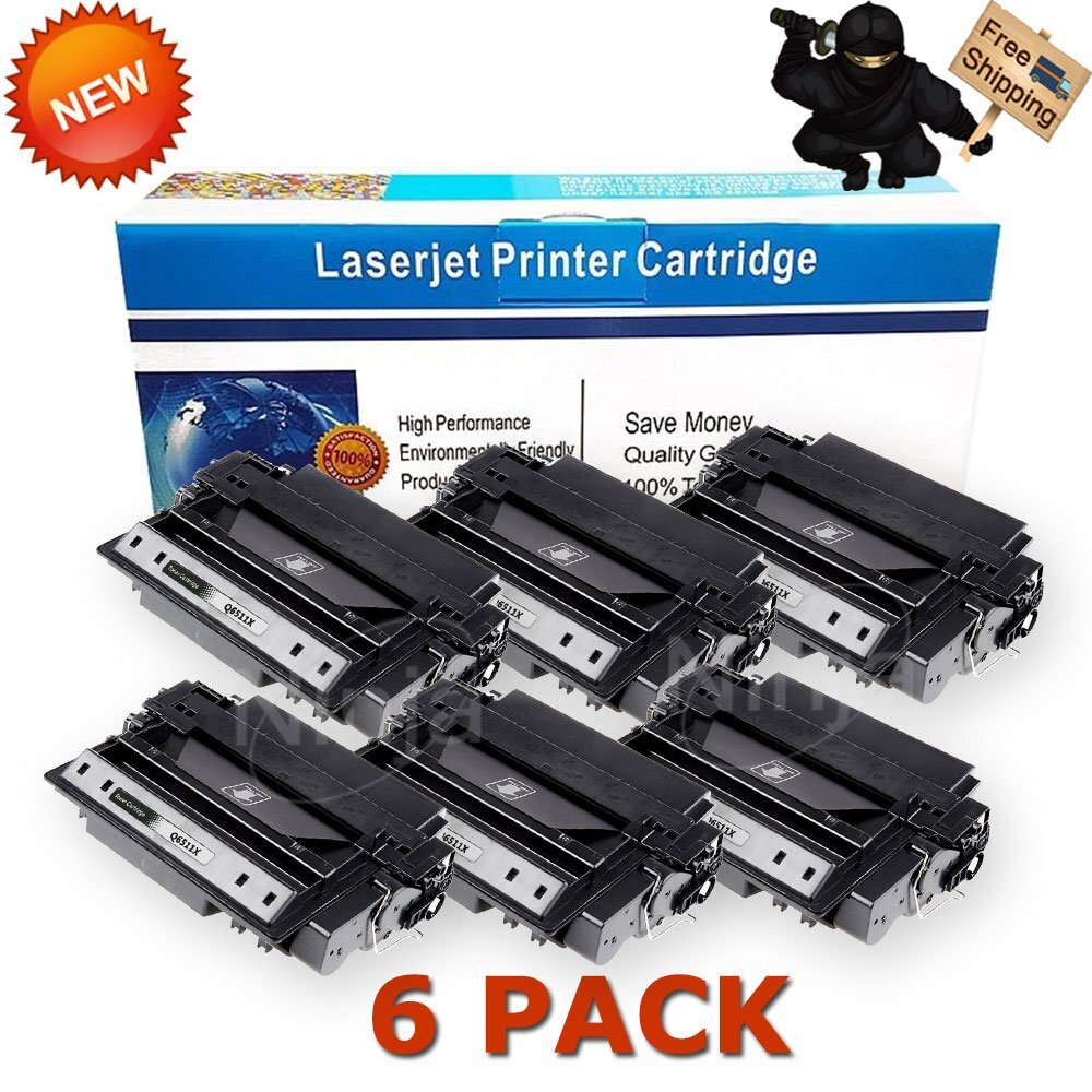 6PK Q6511X 11X Toner Cartridge Compatible For HP LaserJet 2430dtn 2430tn 2420dn