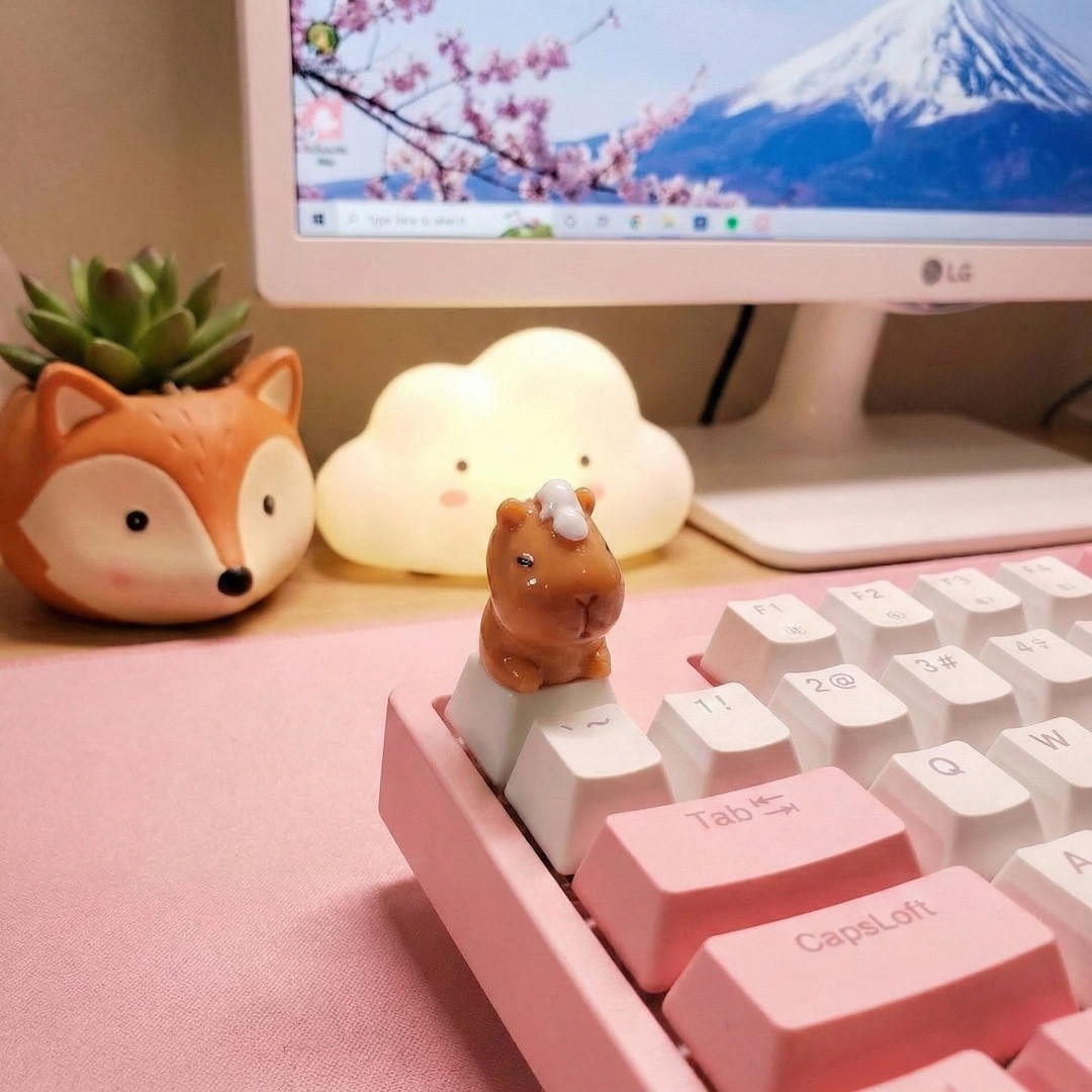 Capybara Artisan Resin Keycap Handmade Custom MX Cherry Mechanical Keyboard