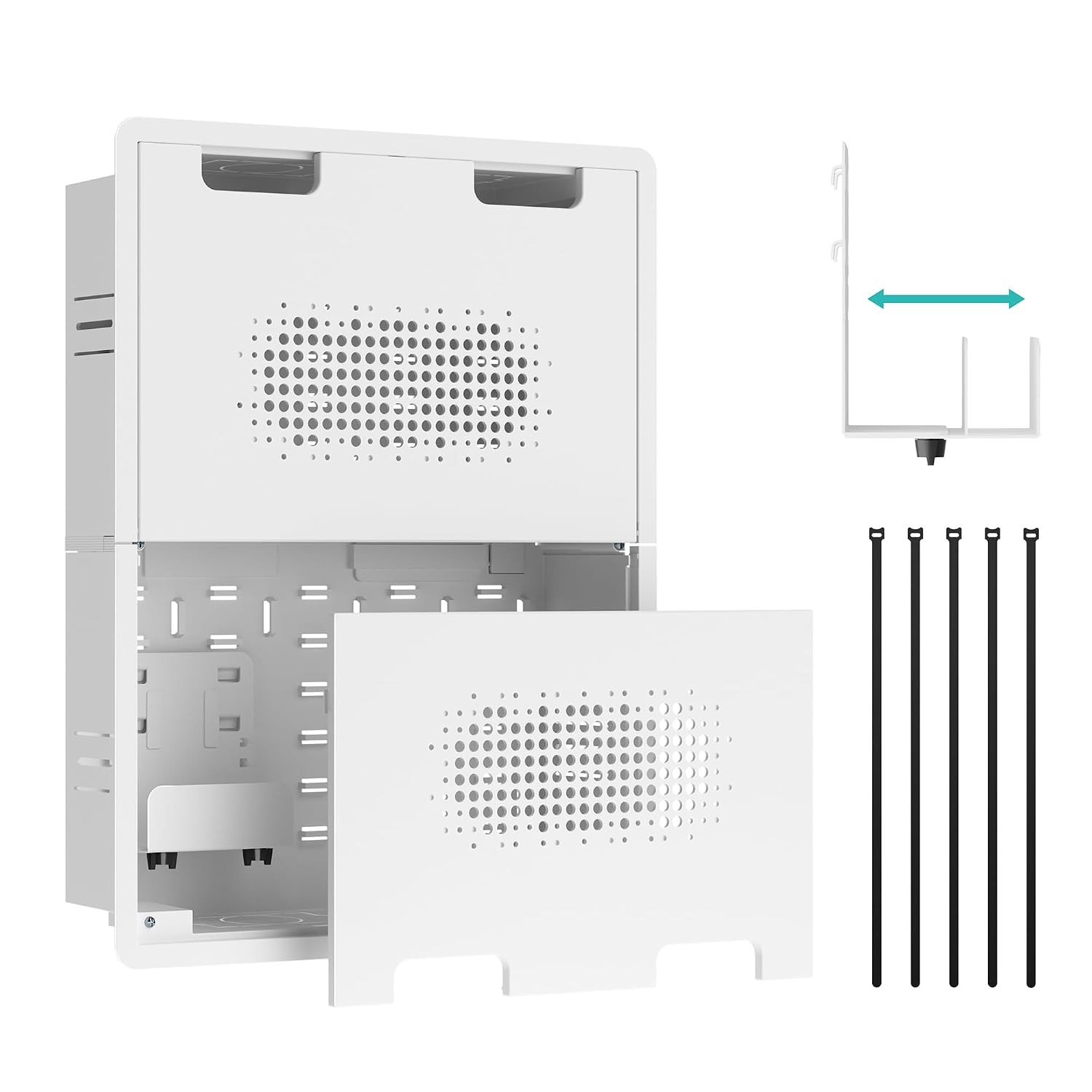 17" In-Wall Media Box Recessed Outlet Cable Management Kit