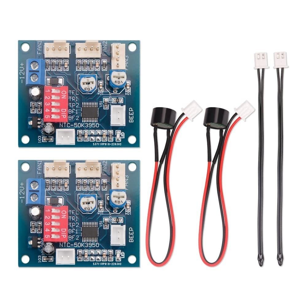 2pcs Dc 12v 4 Wire Pwm Pc Cpu Fan Temperature Control Speed Controller Module
