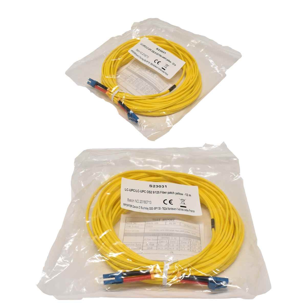 20 x Corning LC-UPC/LC-UPC OS2 9/128 Fibre Patch Yellow Yellow - 12m NEW NEW