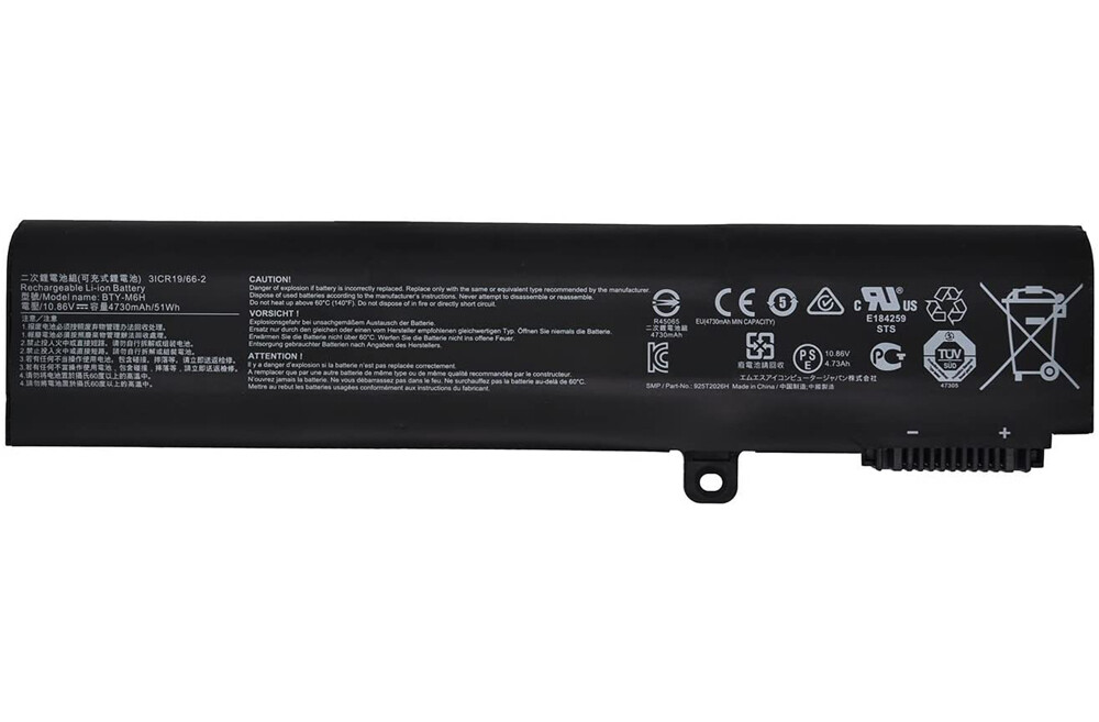 REPLACEMENT BTY-M6H BATTERY FOR MSI GE62 GE63 GE72 GE73 GL62 GP62 GL72 10.8V51WH
