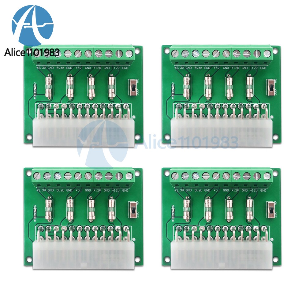 4Pcs 24 PIN 20 PIN ATX Desktop PC Power Supply Breakout Adapter Extension Board