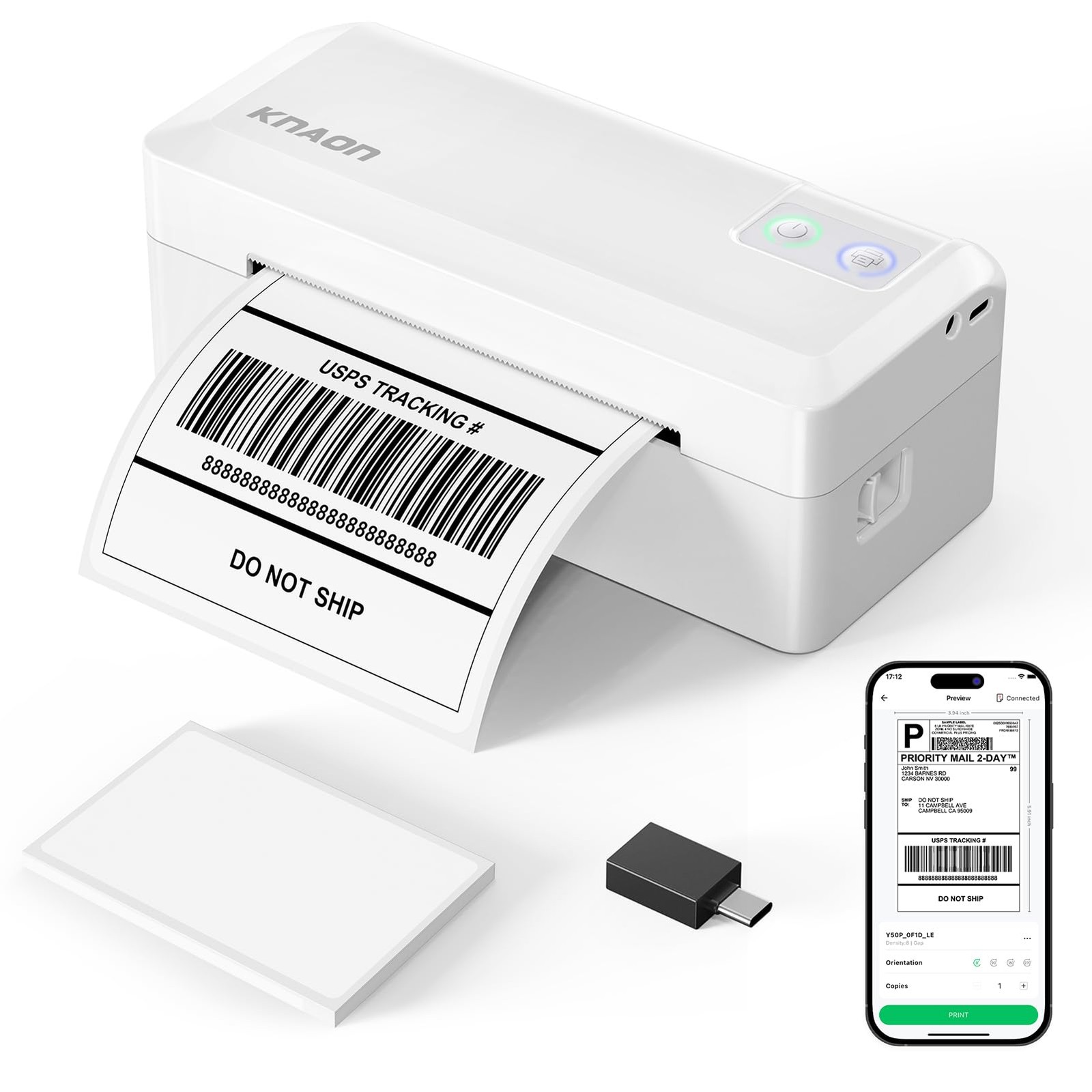 Shipping Thermal Label Printer, 4x6 Portable Label Printer, Bluetooth Label M...