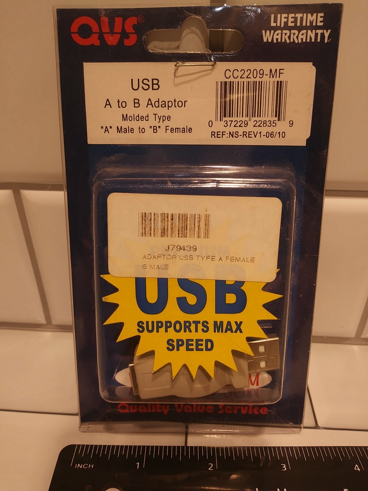 QVS USB High-Speed Type A Male-B Female Adapter #CC2209-MF OEM Ships FREE