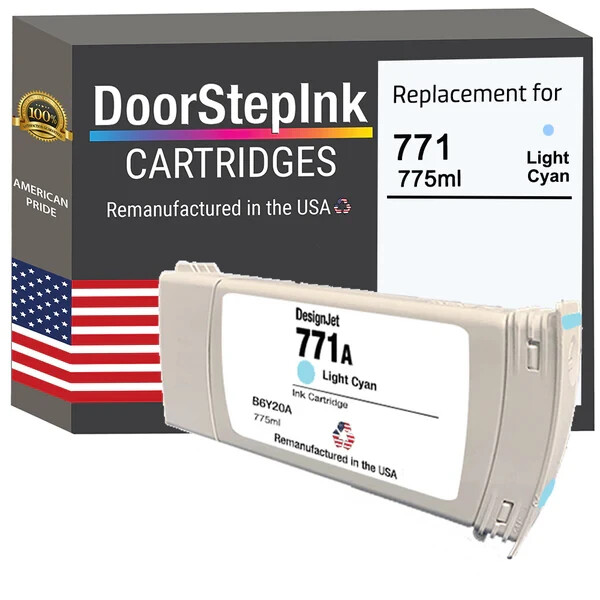 DoorStepInk Compatible Ink Cartridge for HP 771 775mL (B6Y20A) Light Cyan-USA