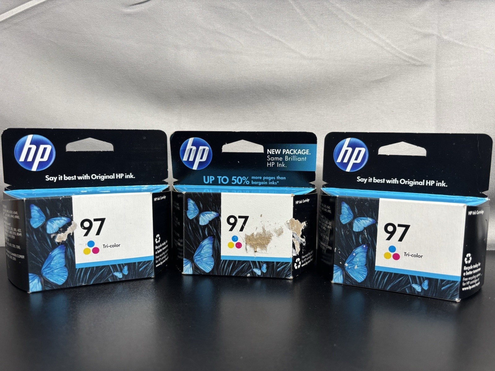 HP 97 Tri Color 3 PACK Ink Cartridge New Genuine OEM C9363WN / EXPIRED 2011-2012