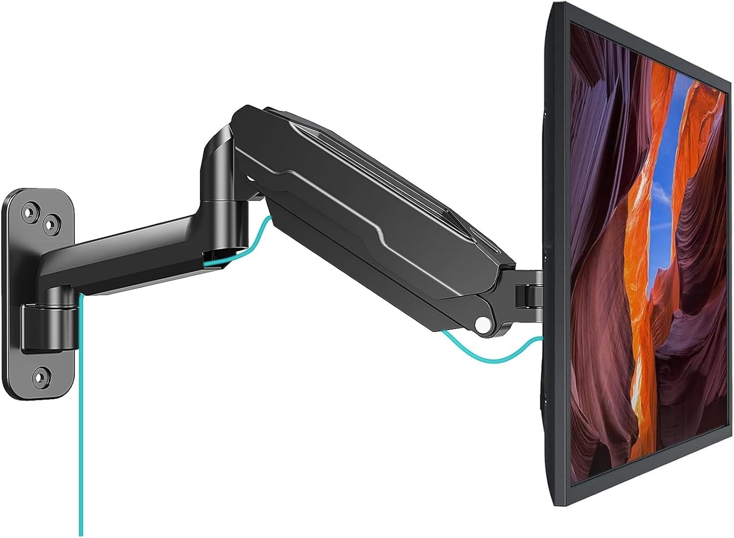 Adjustable Wall Mount Monitor Arm for 13-32" Screens, VESA 75/100, Black