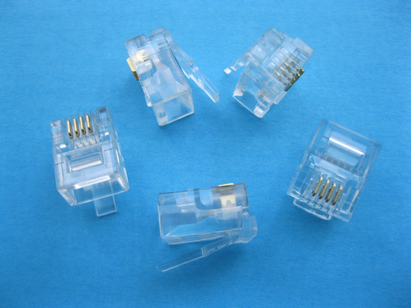1000 Pcs RJ11 6P4C Water Clear Modular Telephone Plug Connector New