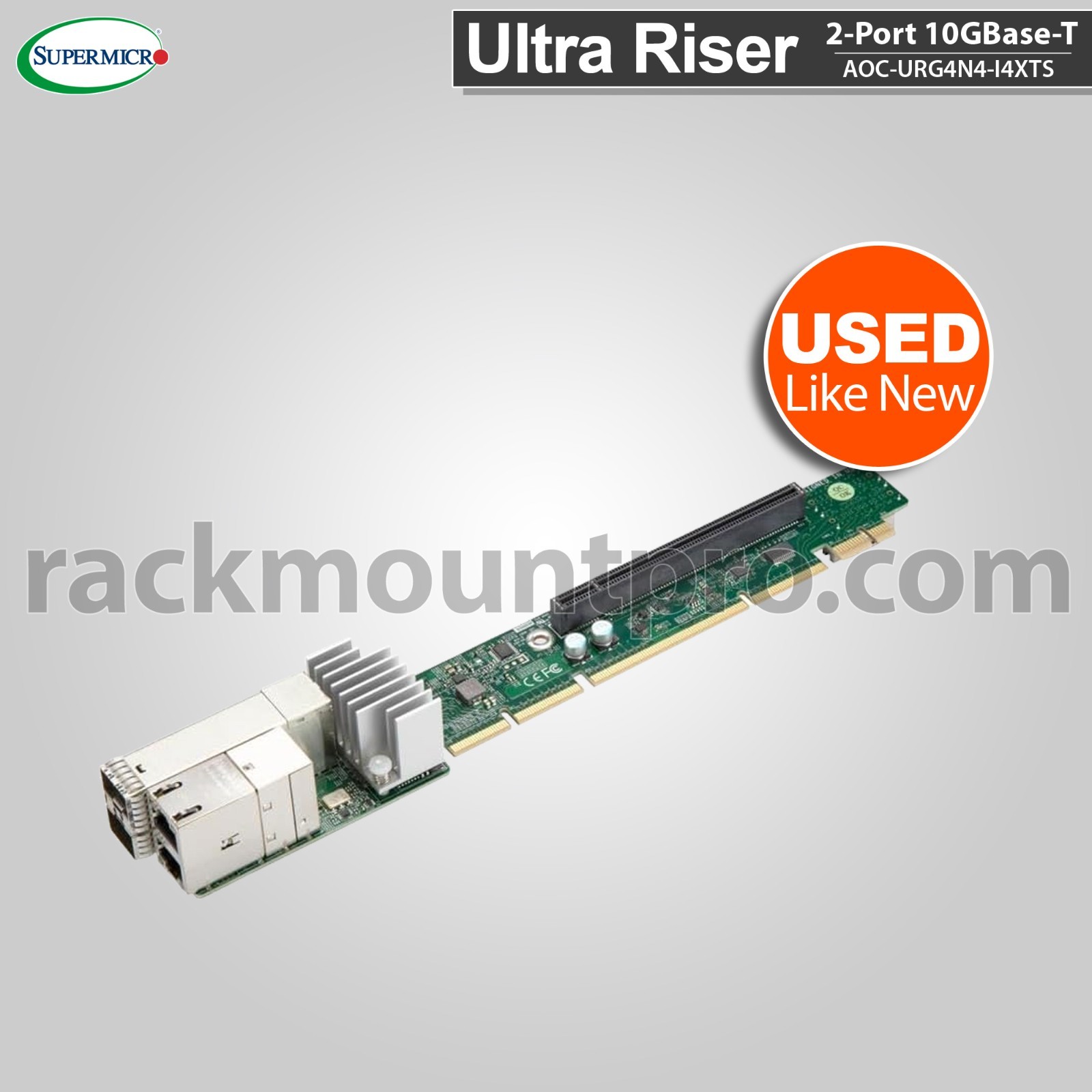 Supermicro AOC-URG4N4-I4XTS Ultra Riser Card 1U 2-Port 10GBase-T USED