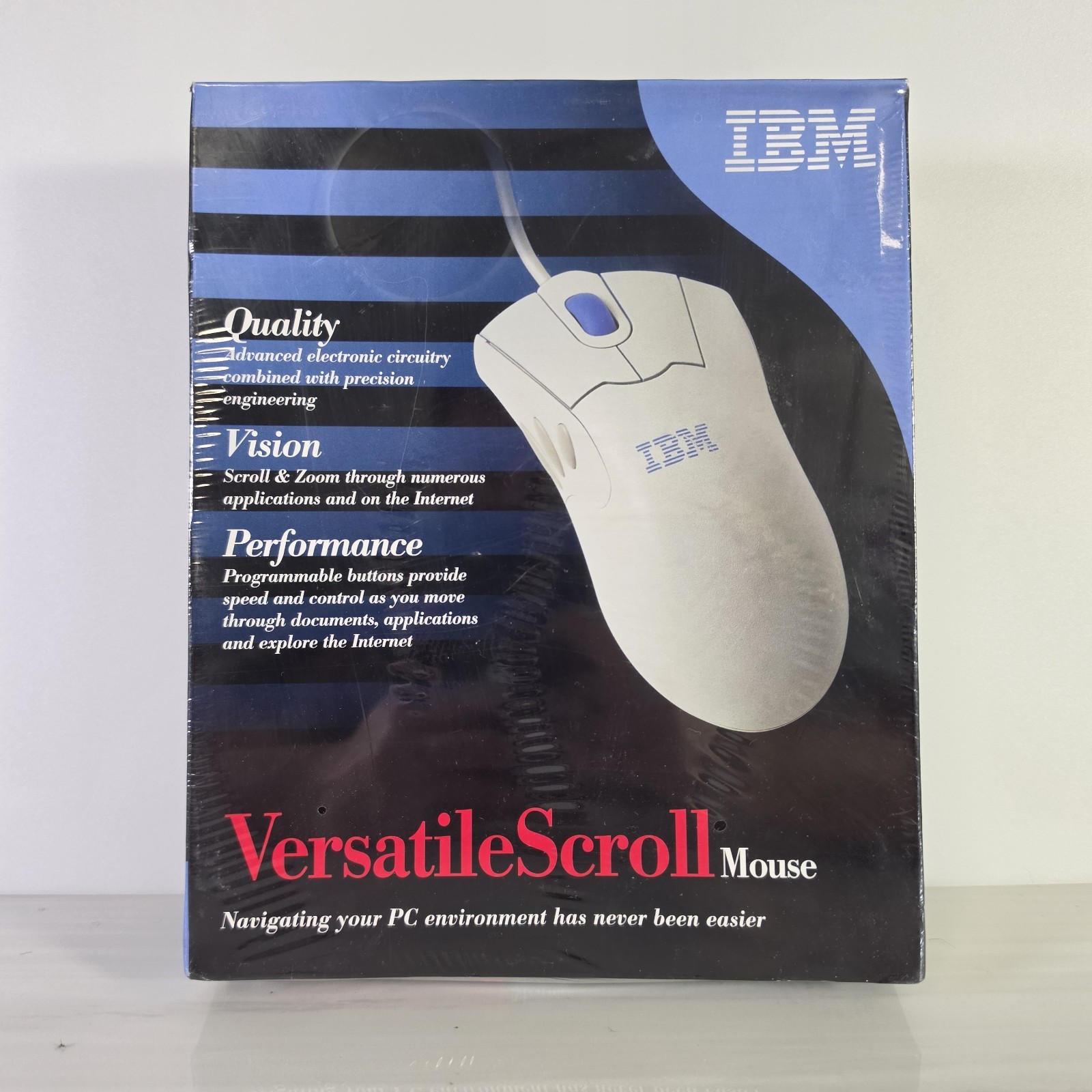 Vintage NEW IBM ActiveScroll Computer Mouse sealed in box Windows