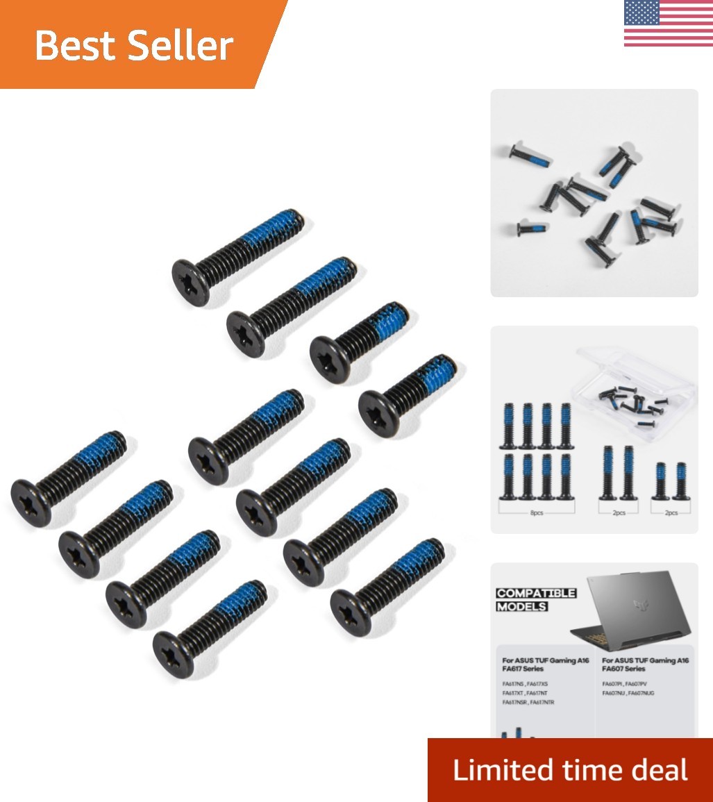 ASUS TUF Gaming A16 Replacement Screws - 12pcs Set with Blue Anti-Slip Design