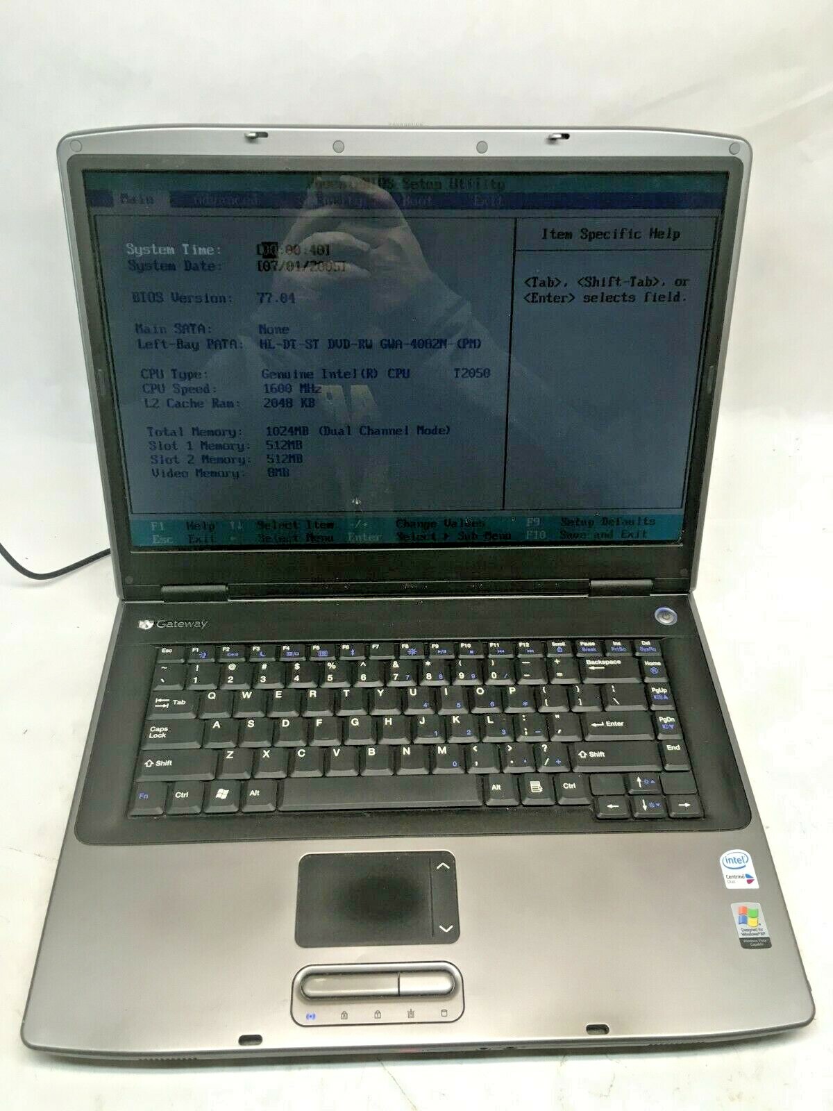 Gateway MX6920 15.4" Laptop For Parts/Repair LCD Dark NO HDD/RAM/Charger JR