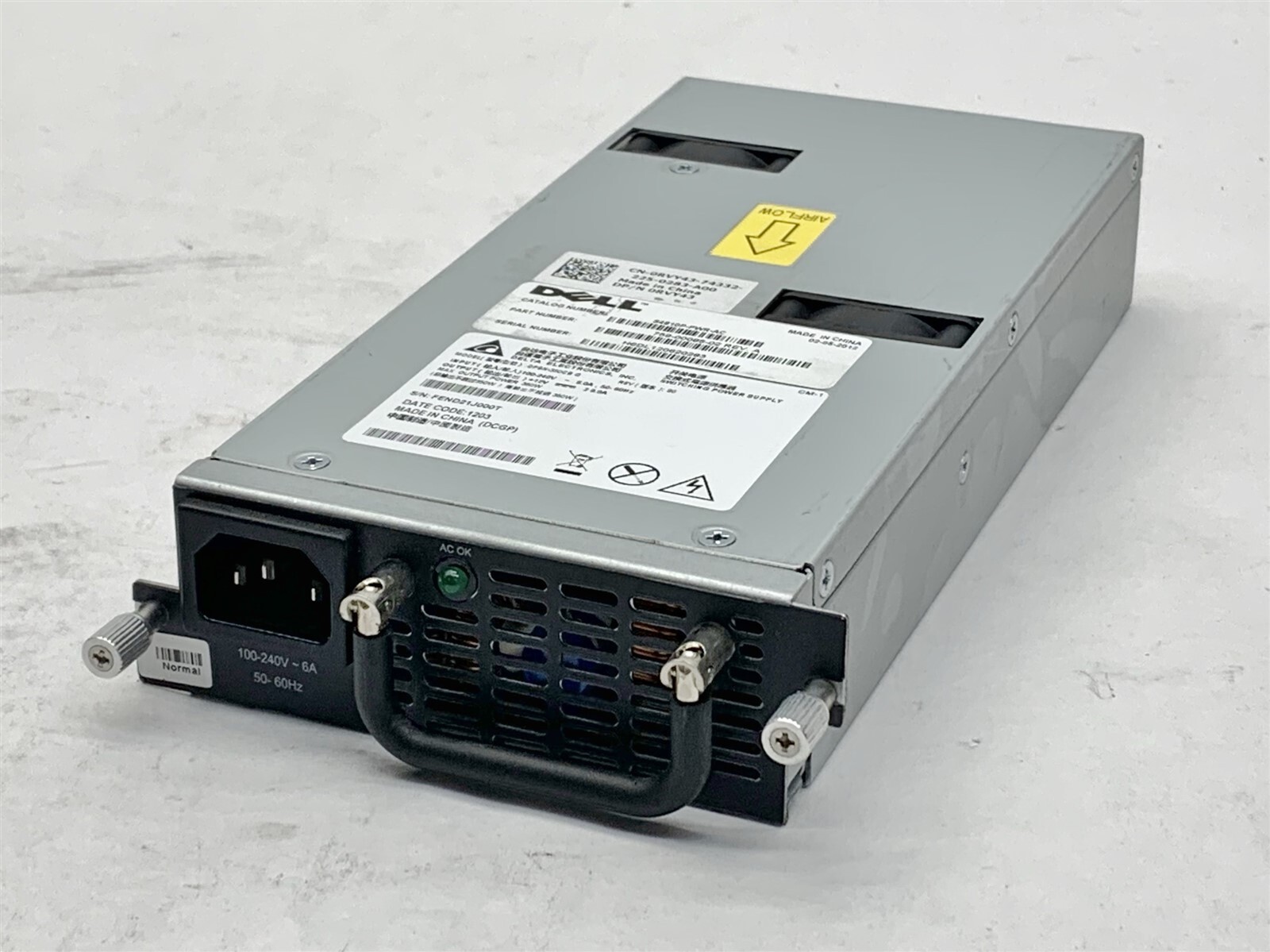 Dell RVY43 0RVY43 Force10 350W Power Supply PSU S4810P-PWR-AC 759-00085-02