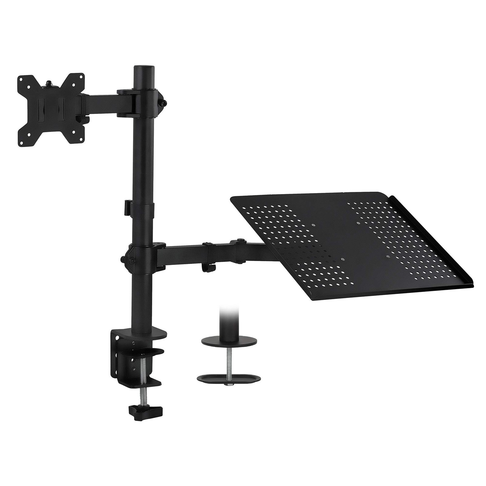 Mount-It Laptop and Monitor Desk Mount with Adjustable Arms, Laptop Tray for...