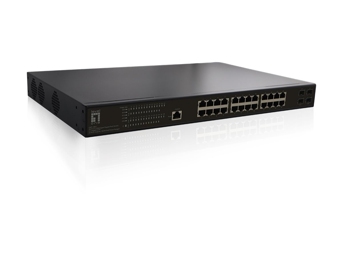 LevelOne GEP-2861 28-Port L2 Gigabit PoE Switch Hub / Switch GEP-2861