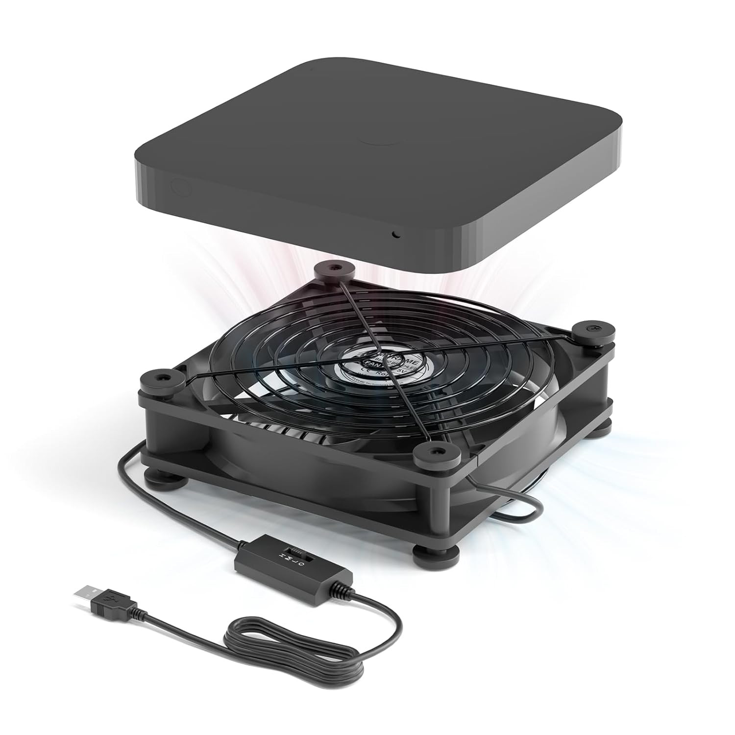 Quie Router Cooling Fan Stand with 3 Adjustable Speed for TV Box Modem Game