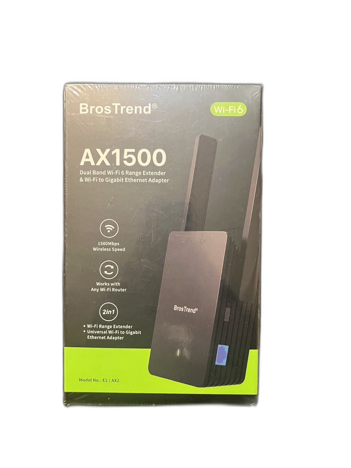 BrosTrend AX1500 WiFi 6 Range Extender - New Sealed