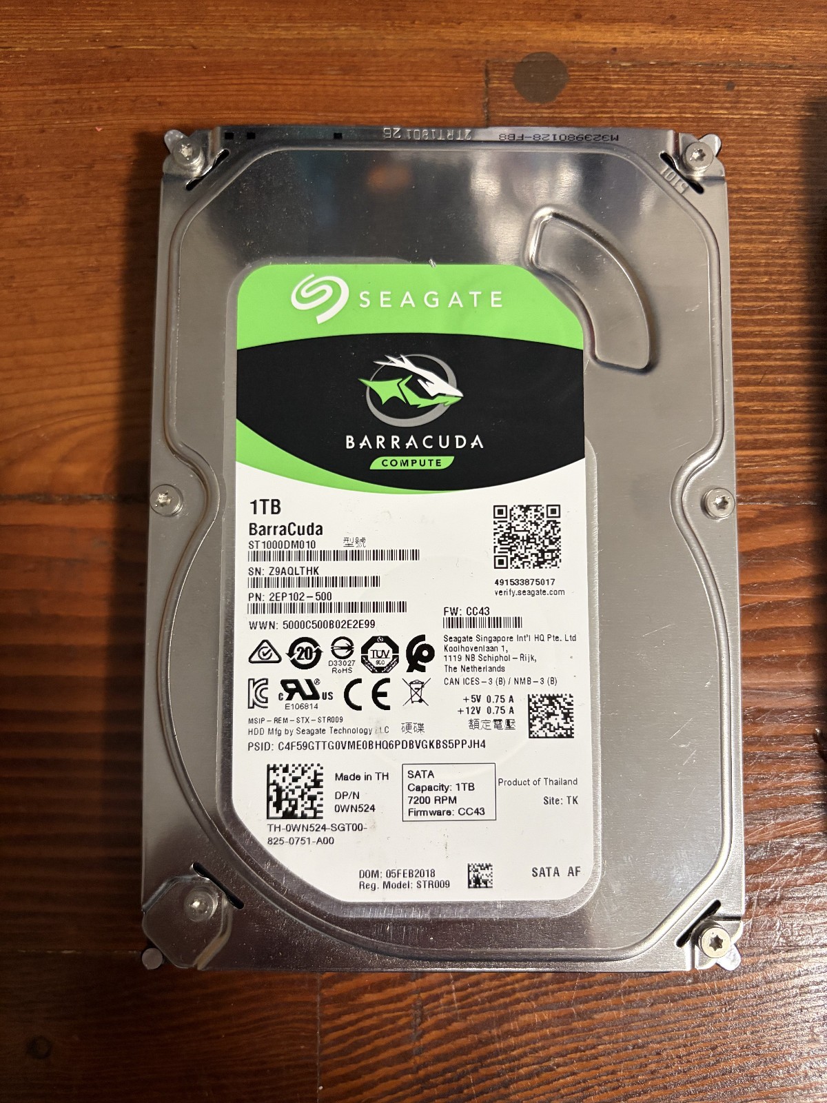 Seagate Barracuda ST1000DM010 1TB 3.5” Internal Hard Drive SATA