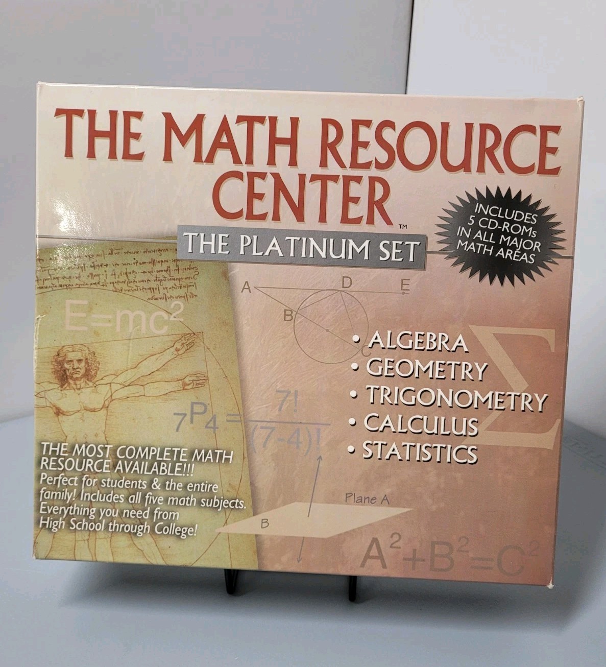 Math Resource Center Platinum Set Complete Vintage 1996 Big Box CD-ROM Algebra 