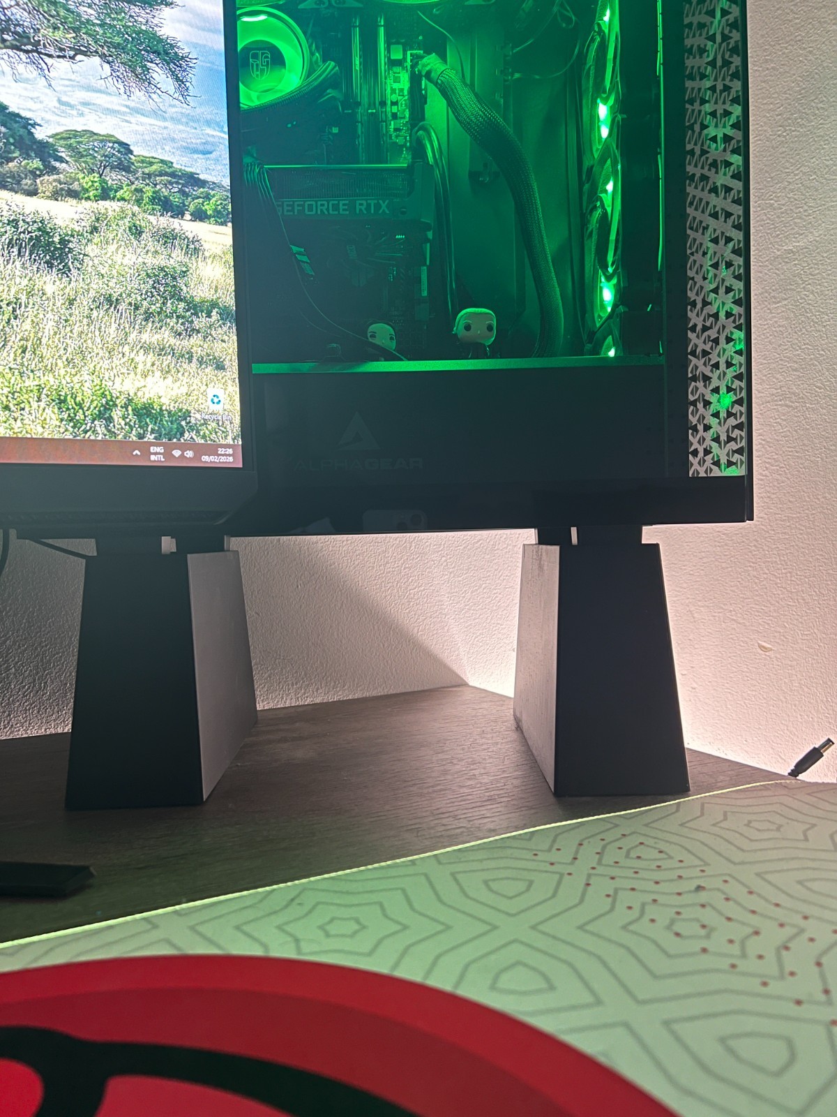 PC Tower Case Riser Stand (2 PCS) – Computer Height Extension with Storage Space