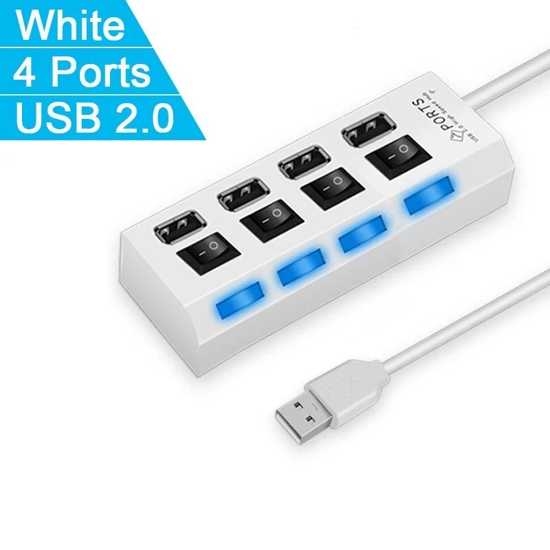 4/7 Ports USB 2.0 Hub Splitter Adapter High Speed For PC Laptop  Desktop