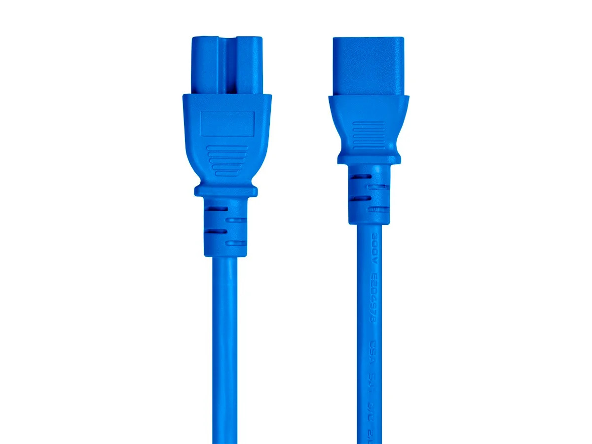 Monoprice 14AWG Heavy-Duty Computer Extension Power Cable / Cord - 3ft - Blue