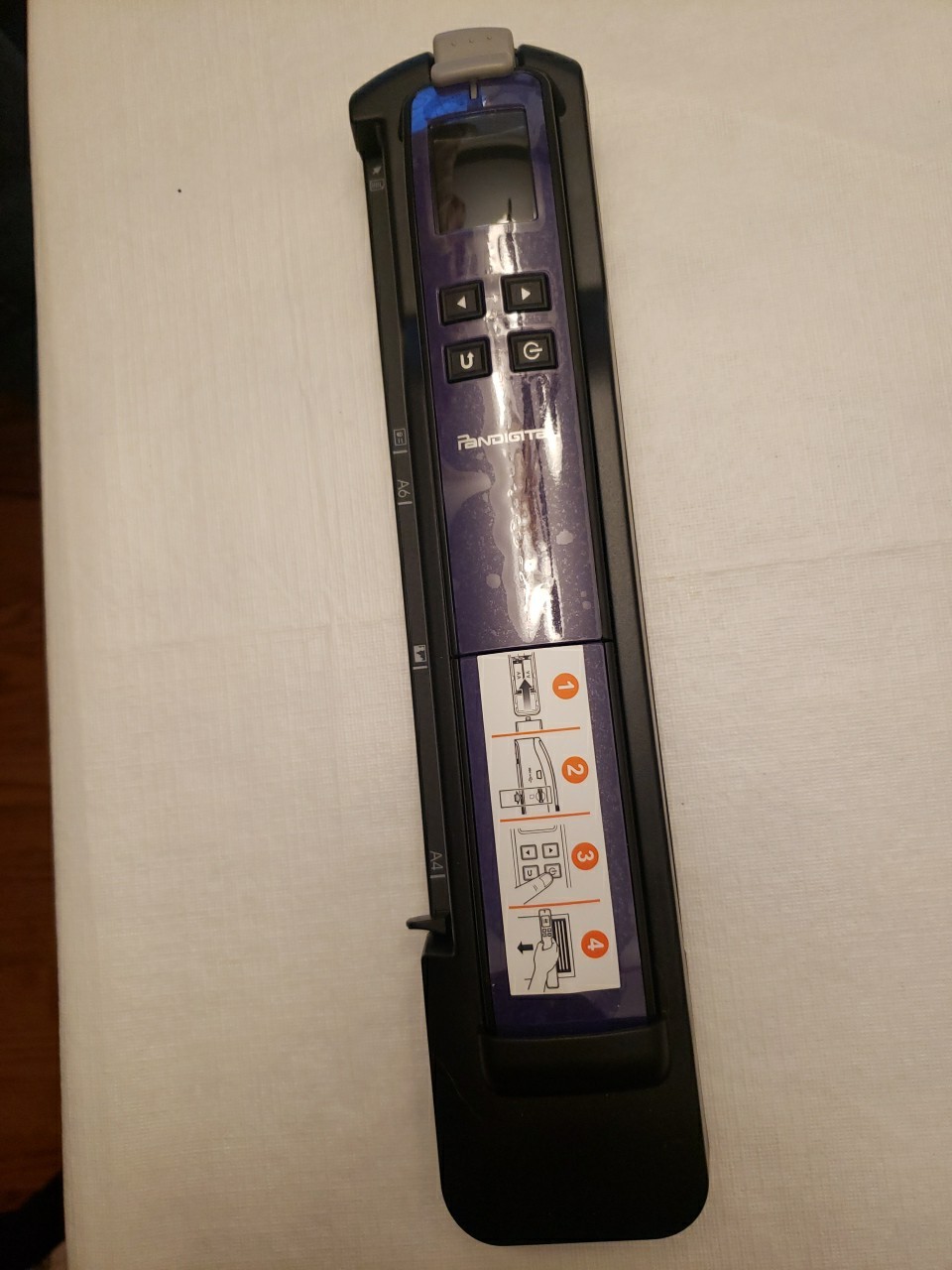 New in Box Pandigital Handheld Wand Scanner With Feeder Dock Dark Purple