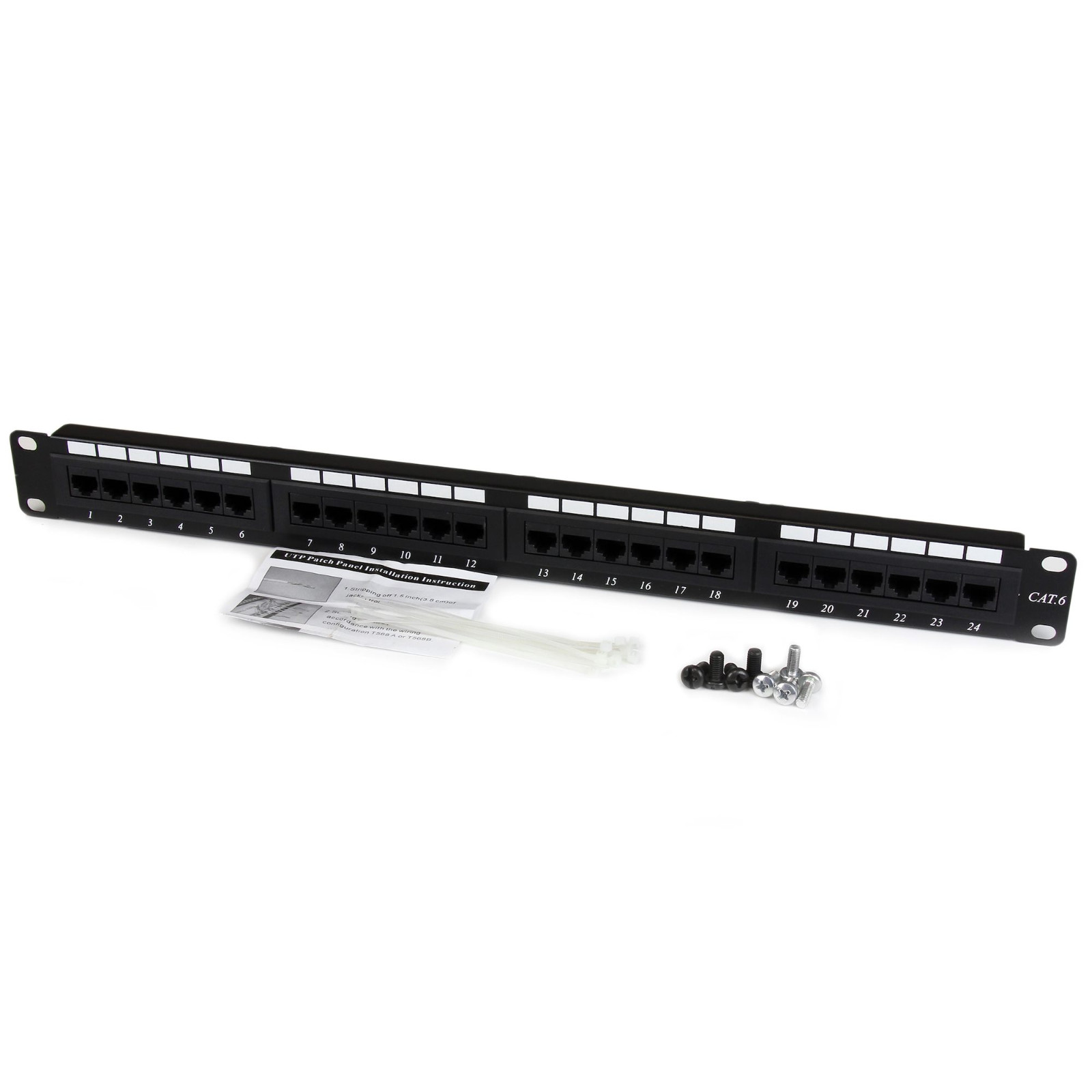 StarTech 24 Port 1U Rackmount Cat 6 110 Patch Panel (C6PANEL24)