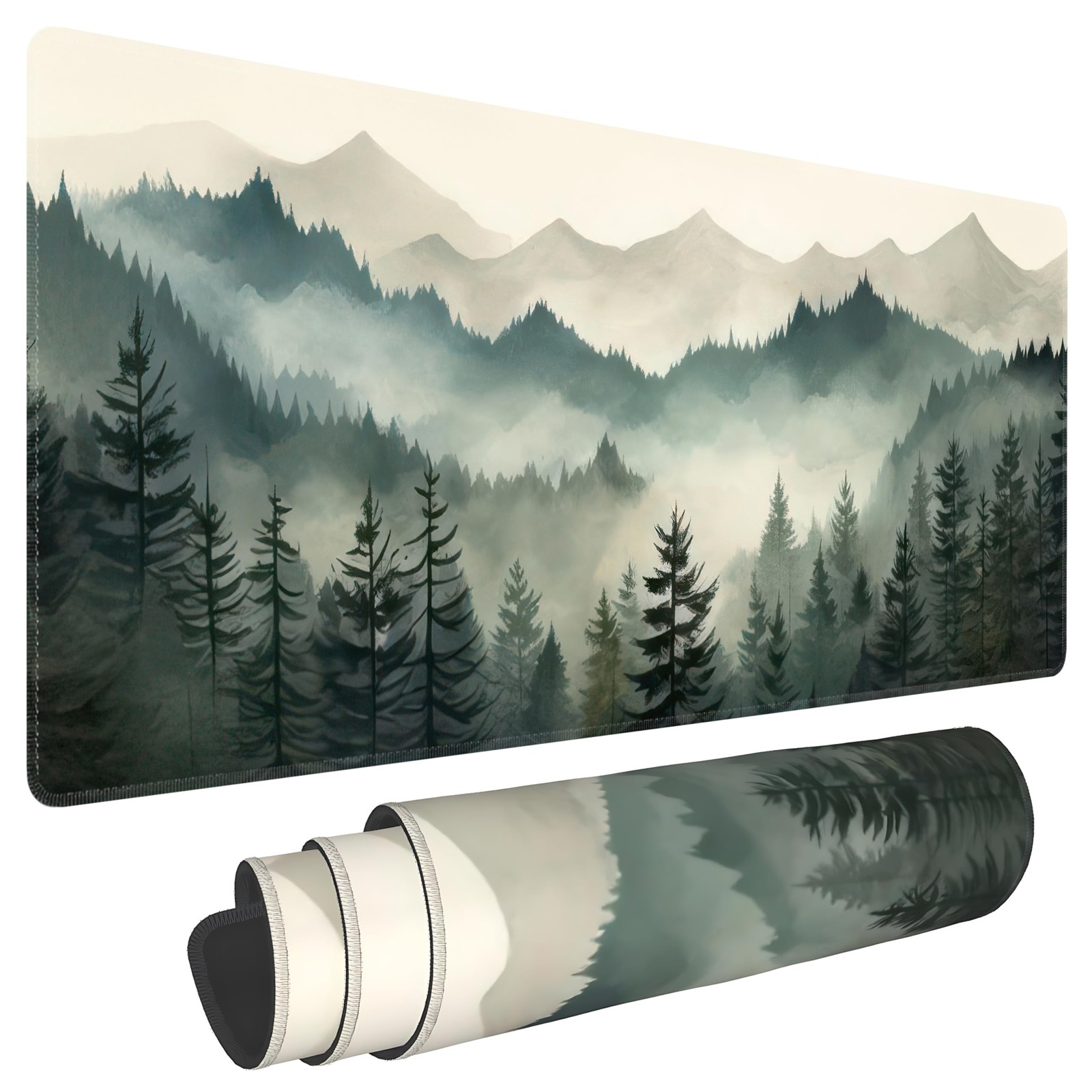 Misty Forest Large Mouse Pad,Gaming Keyboard Desk Pad,Extended Mouse Mat Non-...